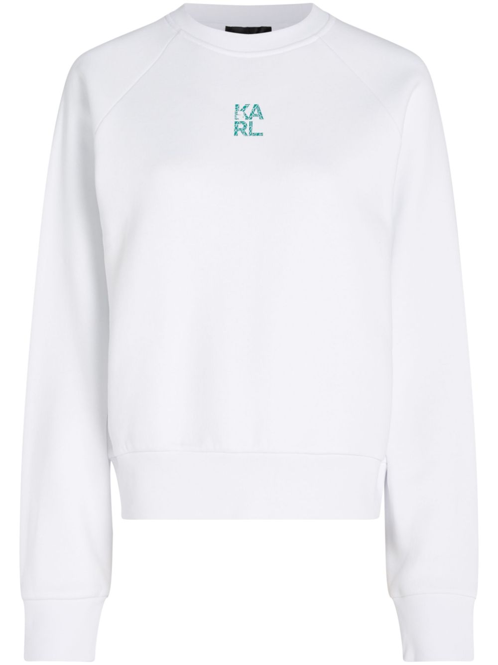 Karl Lagerfeld logo-print cotton blend sweatshirt - White von Karl Lagerfeld