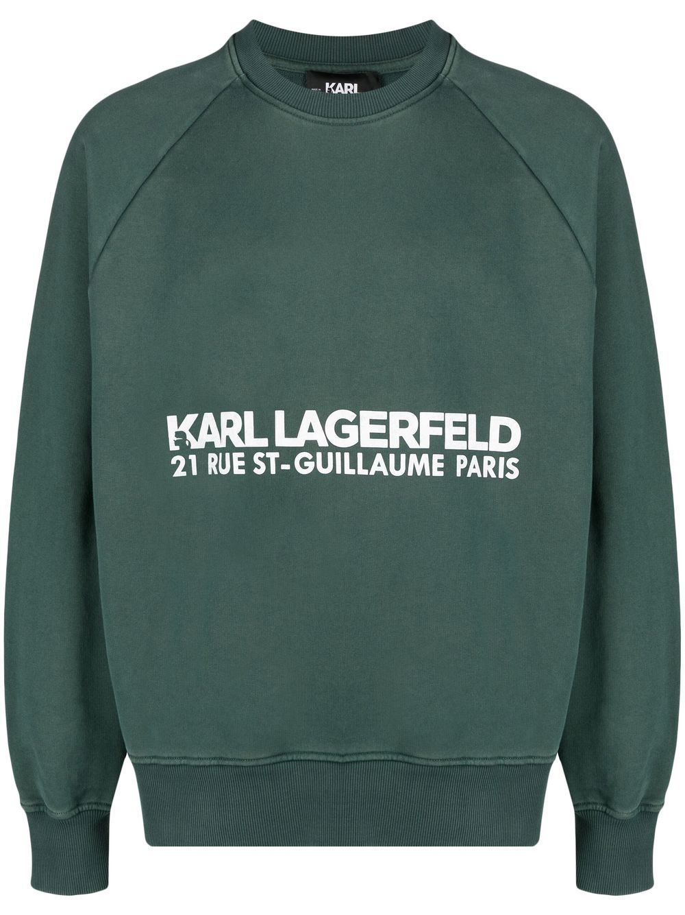 Karl Lagerfeld logo-print cotton sweatshirt - Green von Karl Lagerfeld