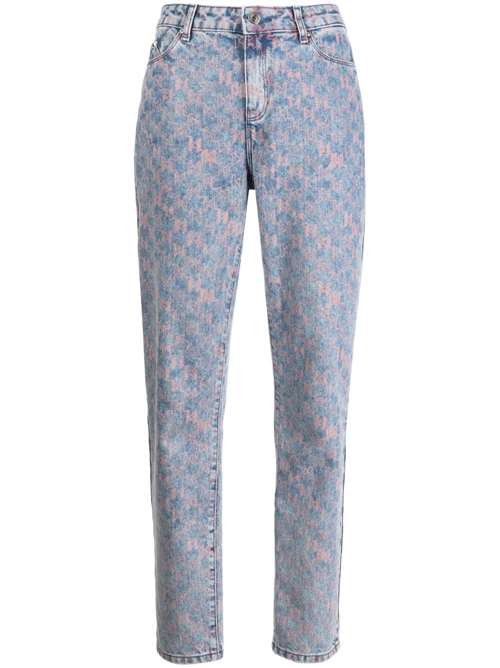 Karl Lagerfeld logo-print denim pants - Blue von Karl Lagerfeld