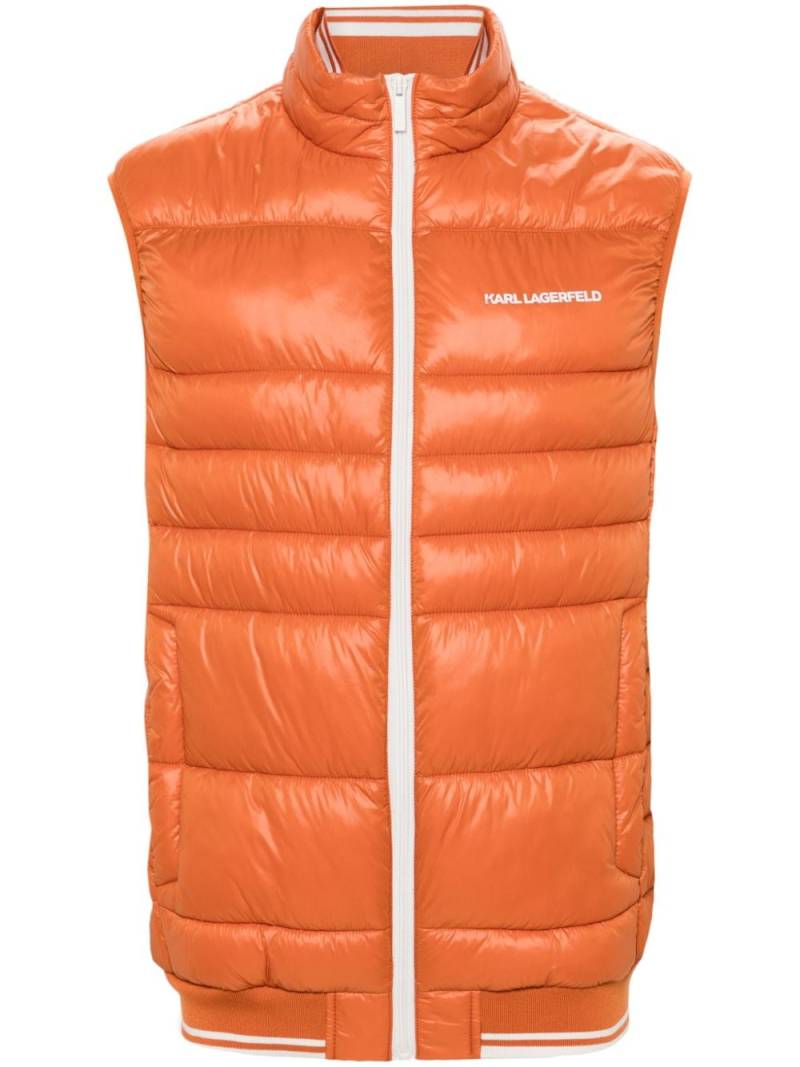 Karl Lagerfeld logo-print gilet - Orange von Karl Lagerfeld