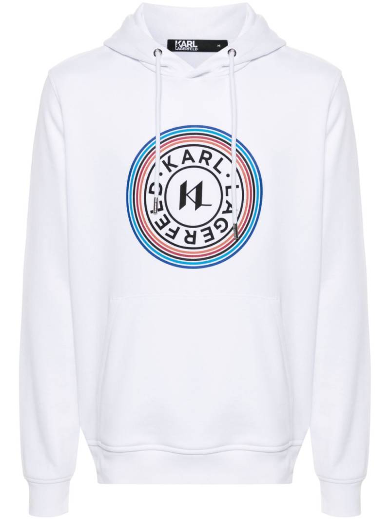 Karl Lagerfeld logo-print hoodie - White von Karl Lagerfeld