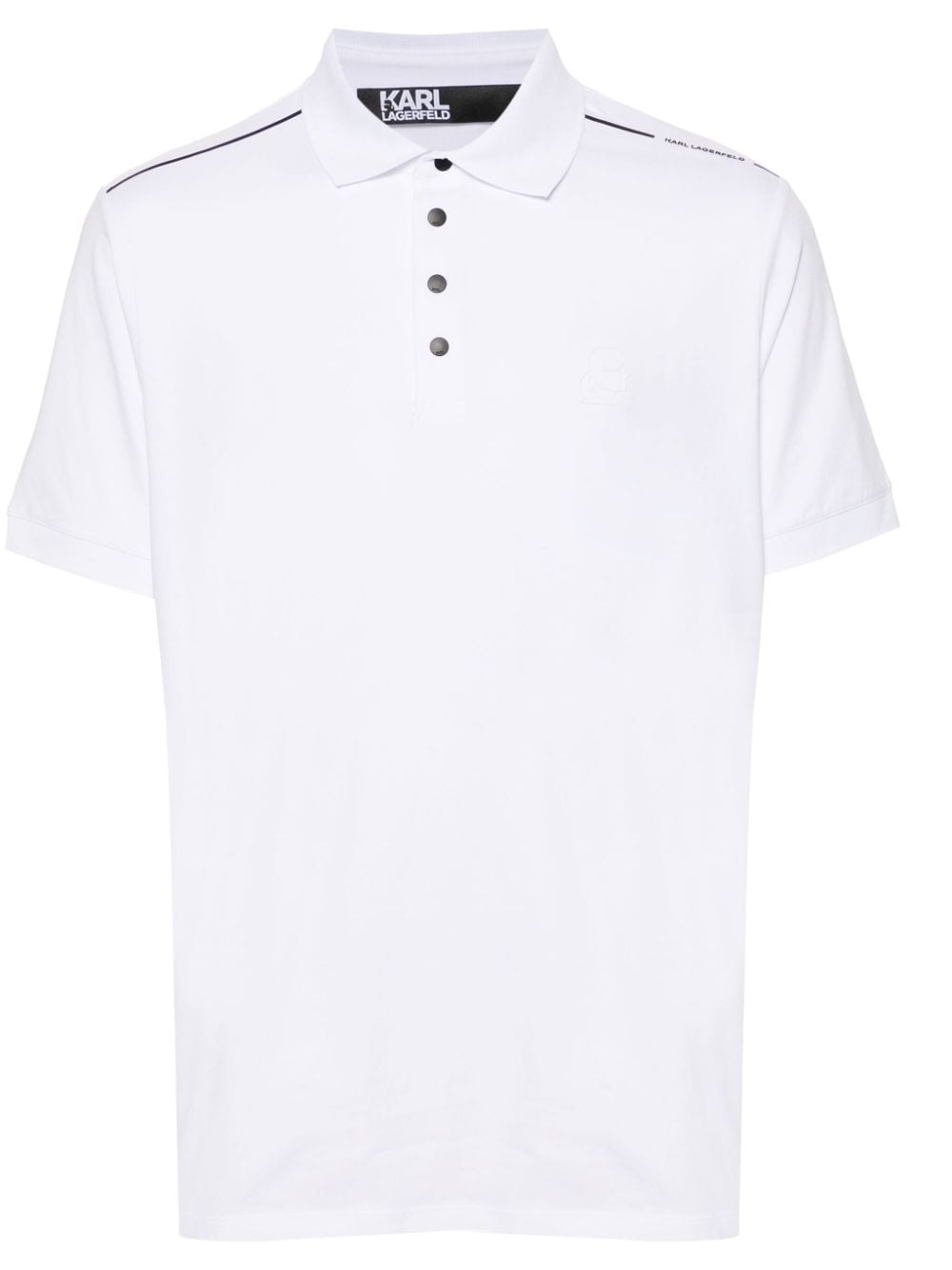 Karl Lagerfeld logo-print jersey polo shirt - White von Karl Lagerfeld