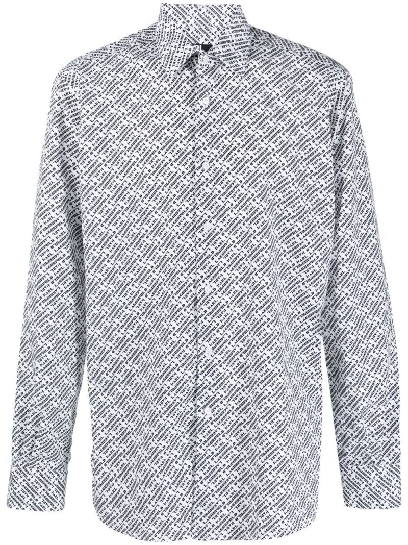 Karl Lagerfeld logo-print long-sleeve shirt - White von Karl Lagerfeld