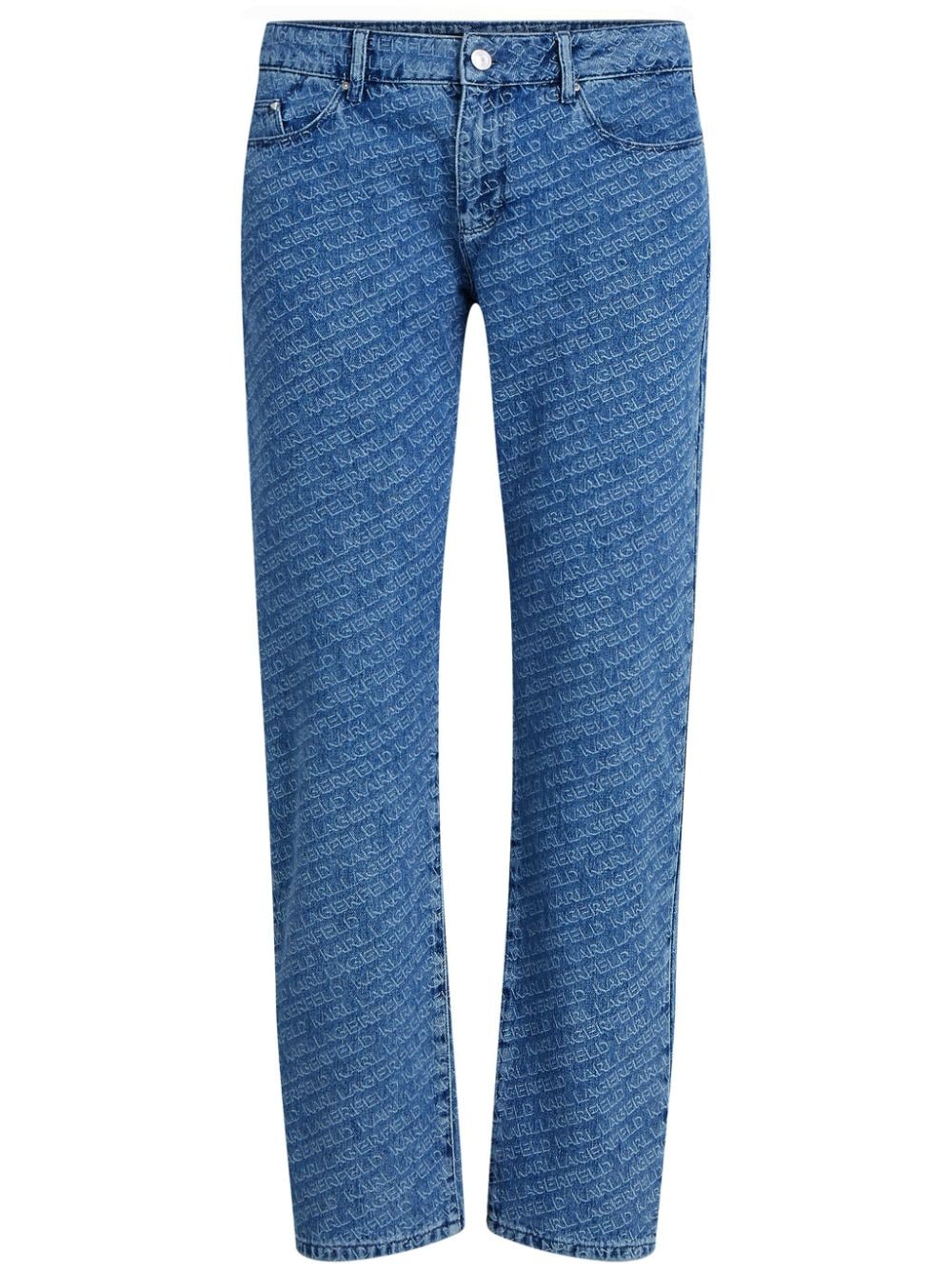 Karl Lagerfeld logo-print low-rise jeans - Blue von Karl Lagerfeld