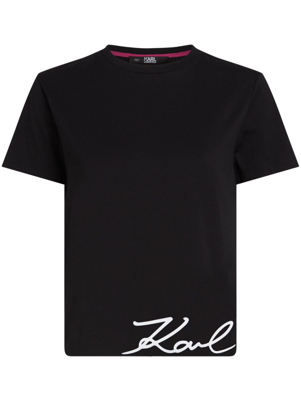 Karl Lagerfeld Signature-hem T-shirt - Black von Karl Lagerfeld