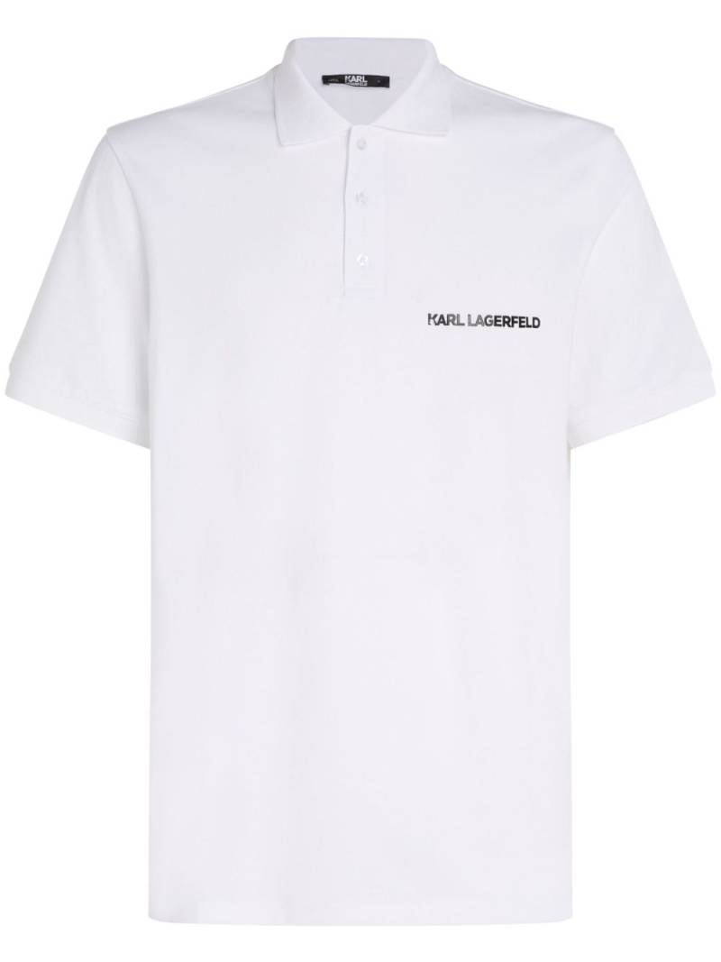 Karl Lagerfeld logo-print organic-cotton polo shirt - 100 von Karl Lagerfeld