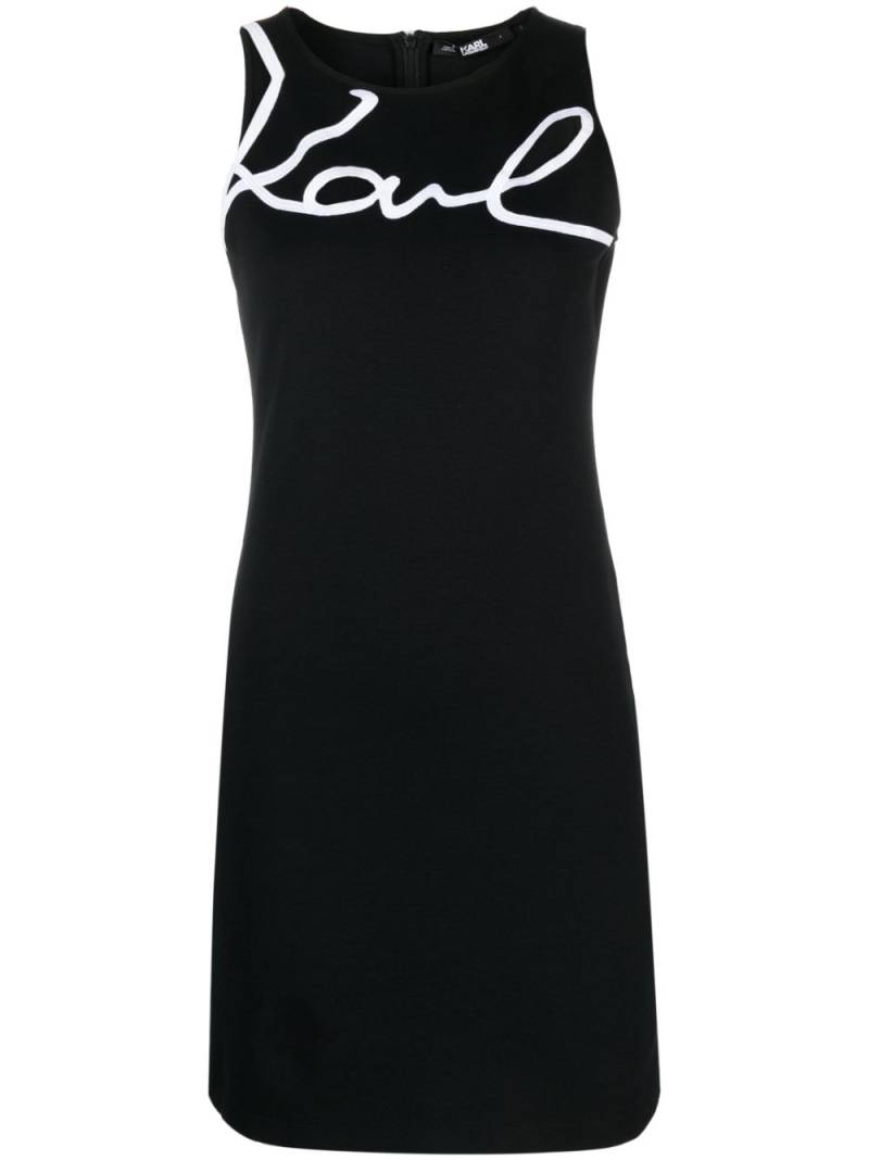 Karl Lagerfeld logo-print sleeveless cotton dress - Black von Karl Lagerfeld