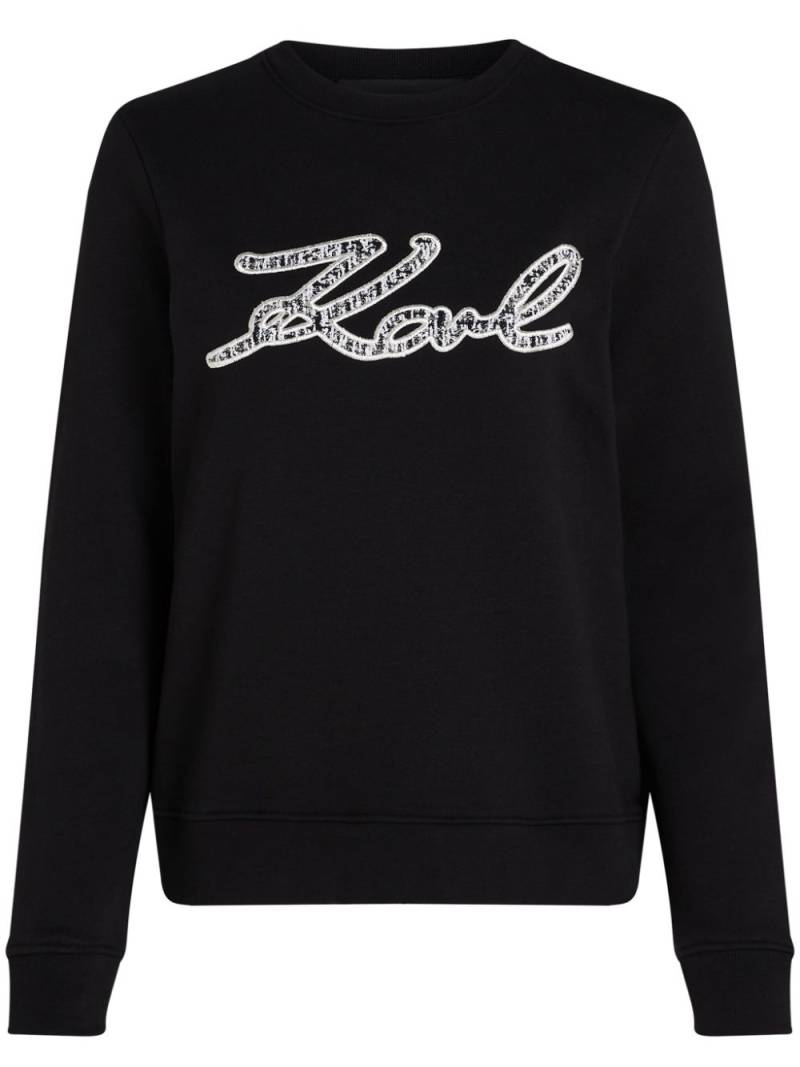 Karl Lagerfeld Boucl� Signature sweatshirt - Black von Karl Lagerfeld