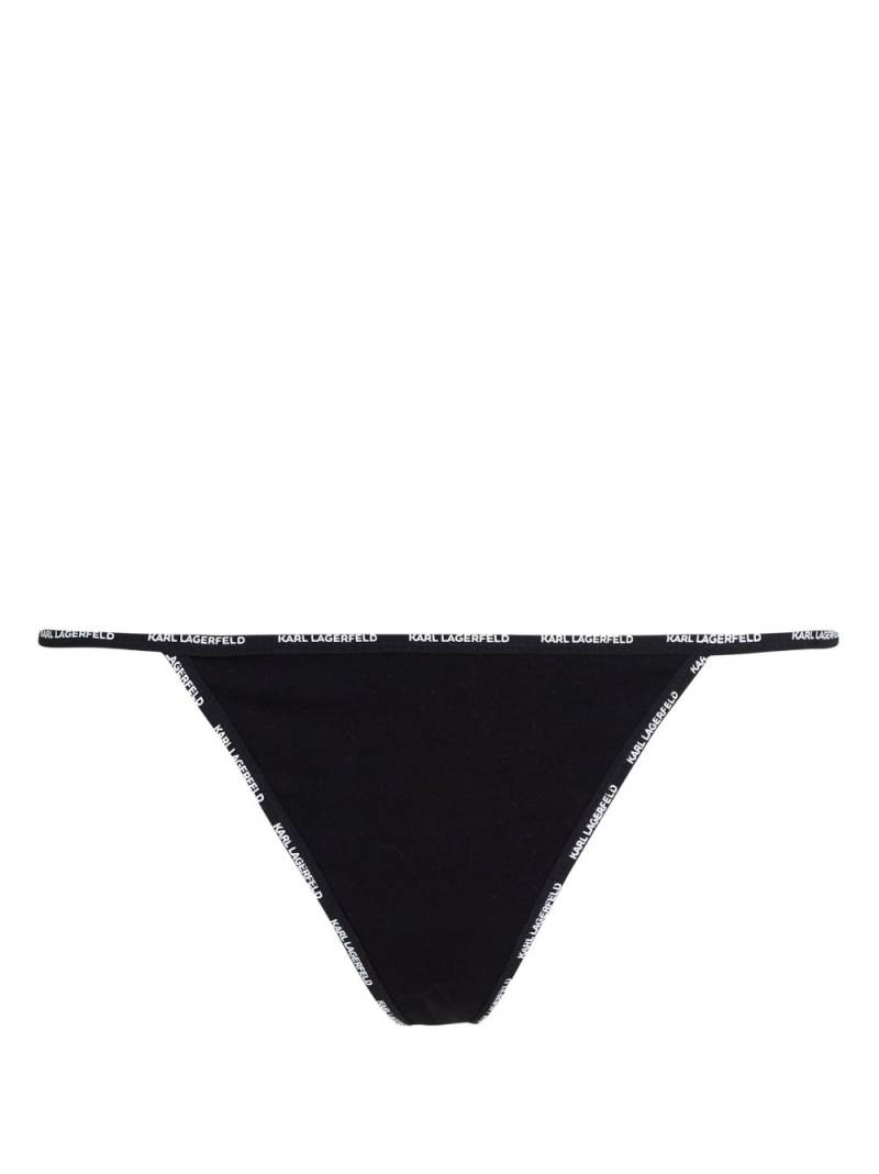 Karl Lagerfeld logo-tape G-string thong - Black von Karl Lagerfeld