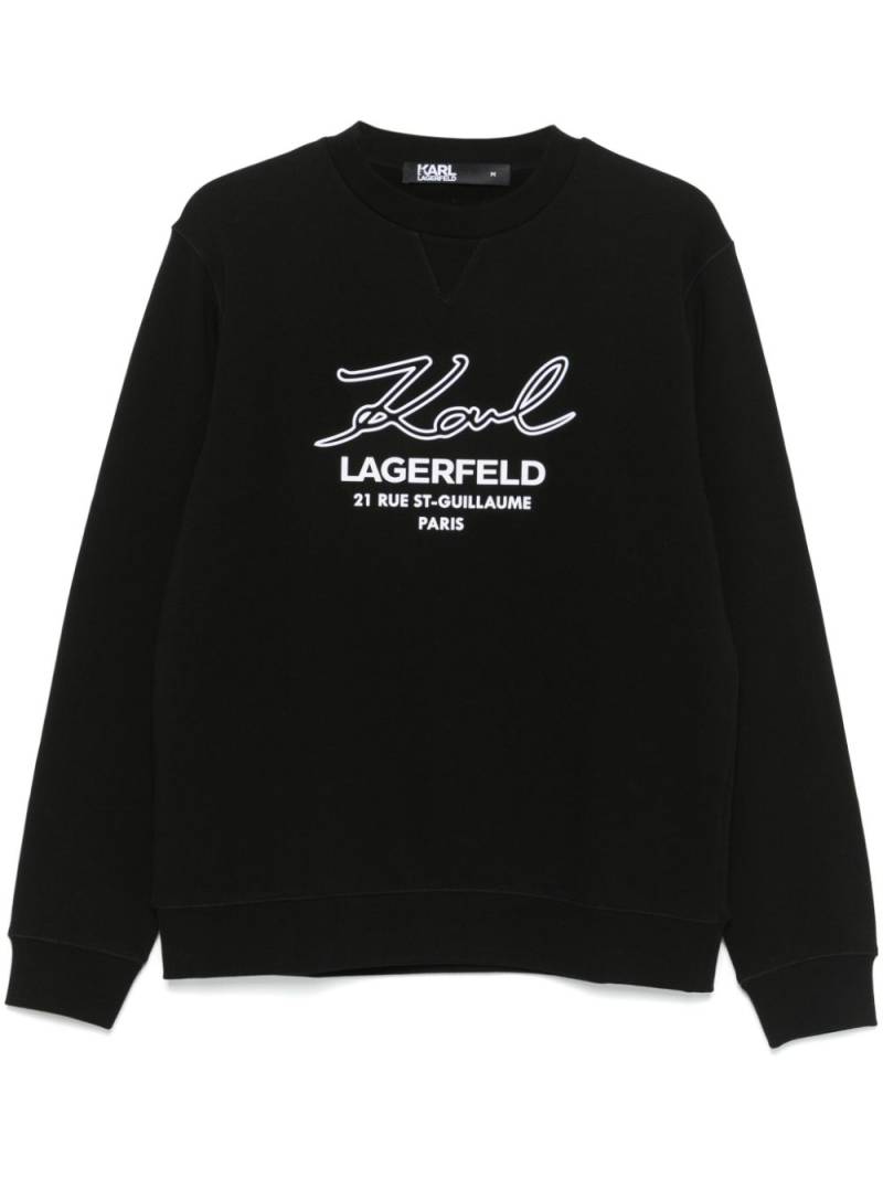 Karl Lagerfeld logo-raised sweatshirt - Black von Karl Lagerfeld