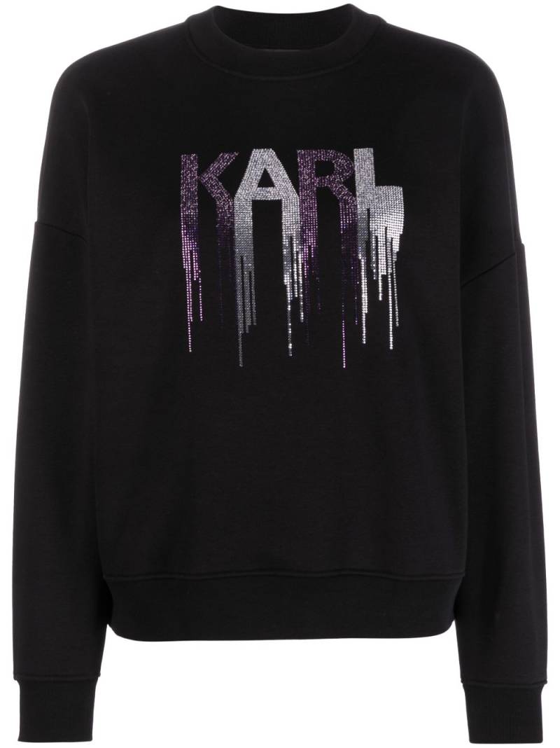 Karl Lagerfeld logo-studded sweatshirt - Black von Karl Lagerfeld