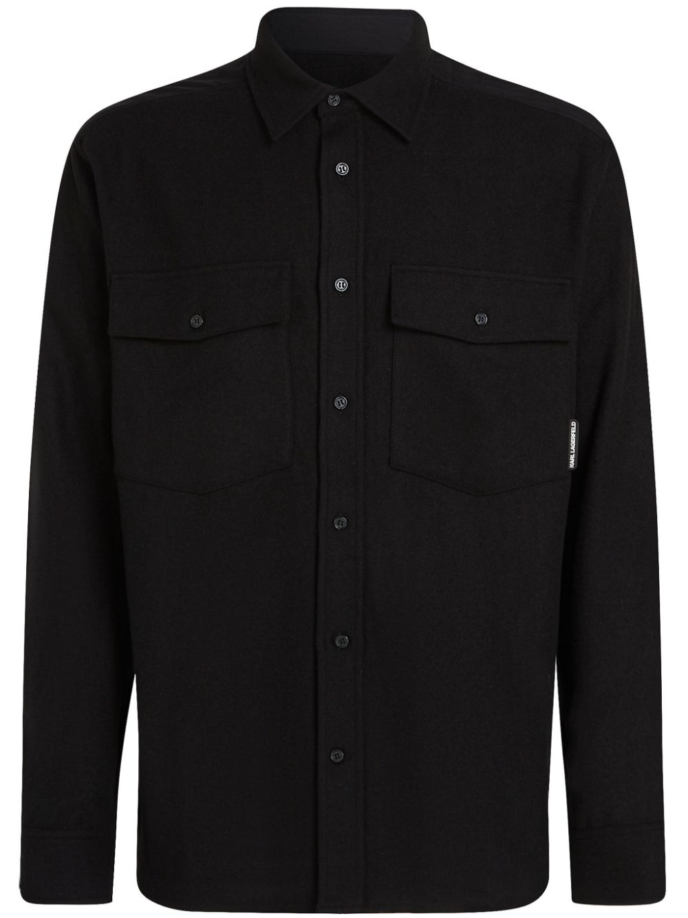 Karl Lagerfeld logo-tab overshirt - Black von Karl Lagerfeld