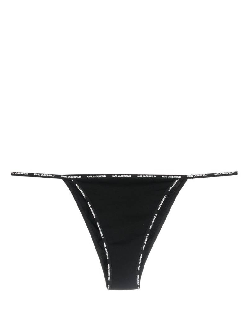 Karl Lagerfeld logo-tape Brazilian briefs - Black von Karl Lagerfeld