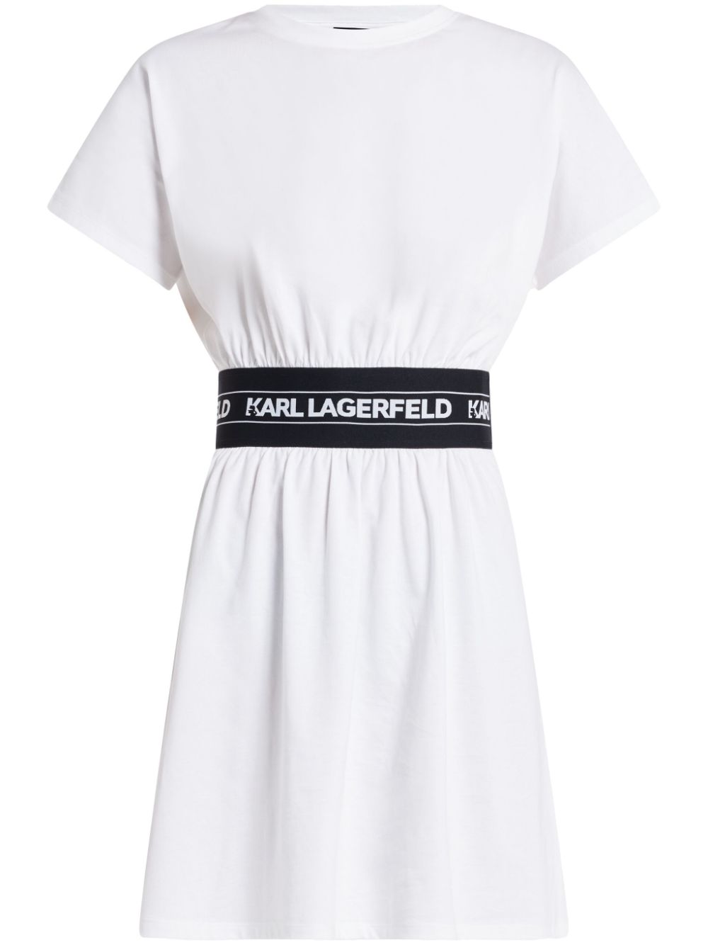 Karl Lagerfeld logo-tape T-shirt dress - White von Karl Lagerfeld