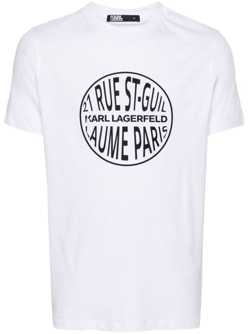 Karl Lagerfeld logo-tape cotton T-shirt - White von Karl Lagerfeld