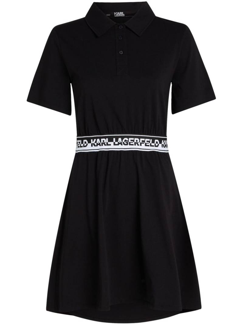 Karl Lagerfeld logo-waistband polo minidress - Black von Karl Lagerfeld