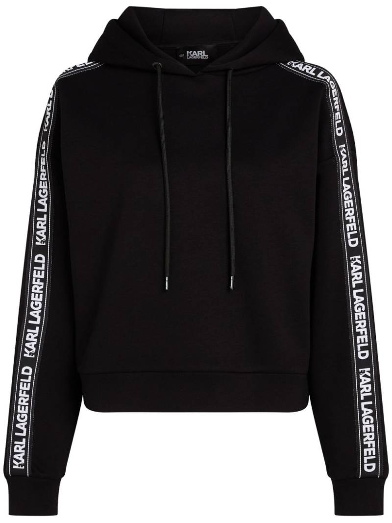 Karl Lagerfeld logo-tape hoodie - Black von Karl Lagerfeld