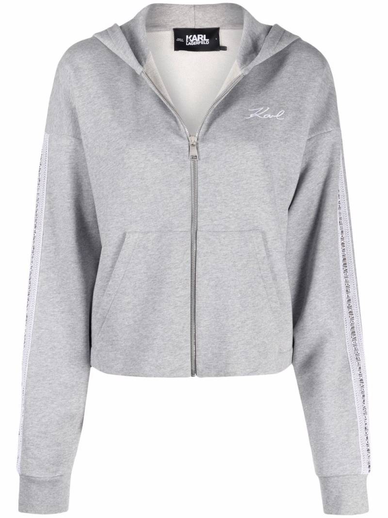 Karl Lagerfeld logo tape hoodie - Grey von Karl Lagerfeld