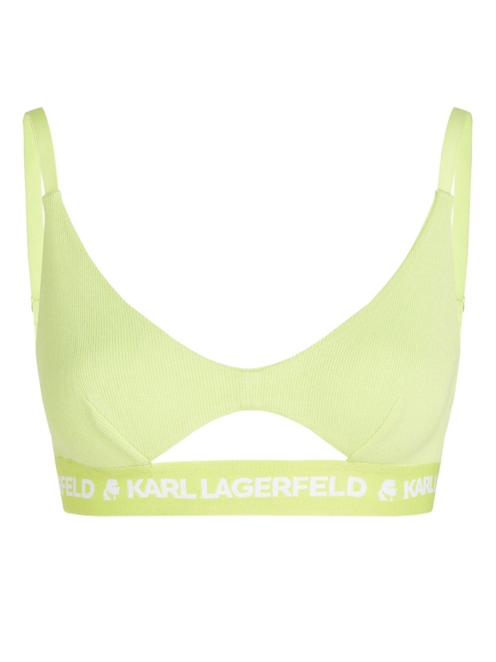 Karl Lagerfeld logo-underband scoop-neck bra - Green von Karl Lagerfeld