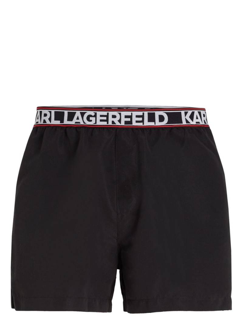 Karl Lagerfeld Essential logo-print swim shorts - Black von Karl Lagerfeld