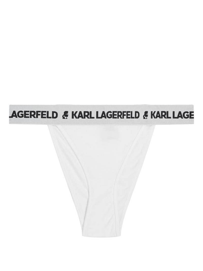 Karl Lagerfeld logo-waistband Brazilian briefs - 100 WH ITE von Karl Lagerfeld