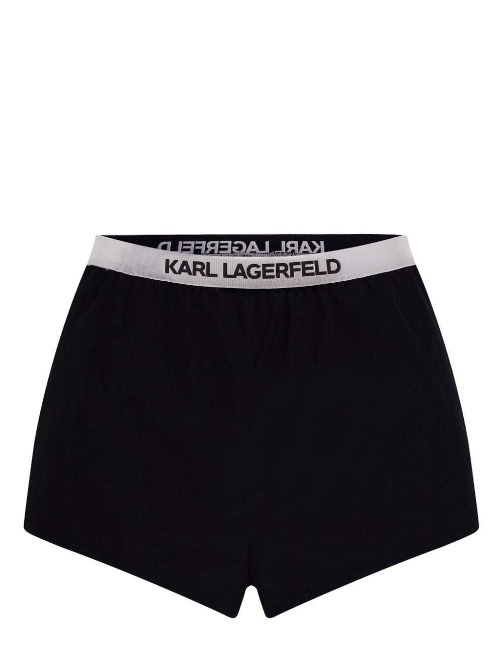 Karl Lagerfeld logo-waistband beach shorts - Black von Karl Lagerfeld