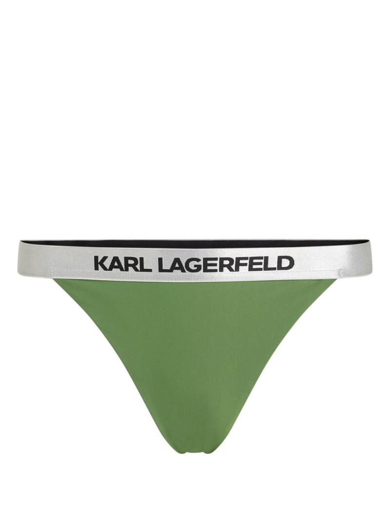 Karl Lagerfeld logo-waistband bikini bottoms - Green von Karl Lagerfeld