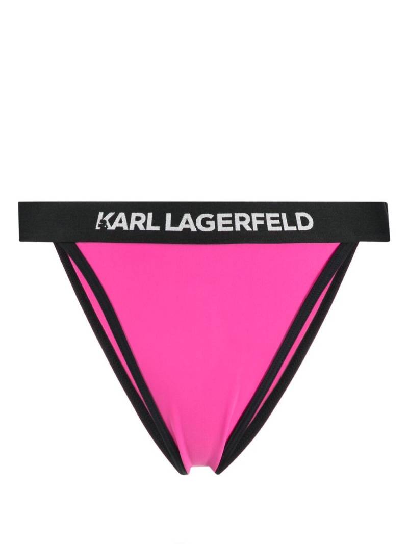 Karl Lagerfeld logo-waistband bikini bottoms - Pink von Karl Lagerfeld