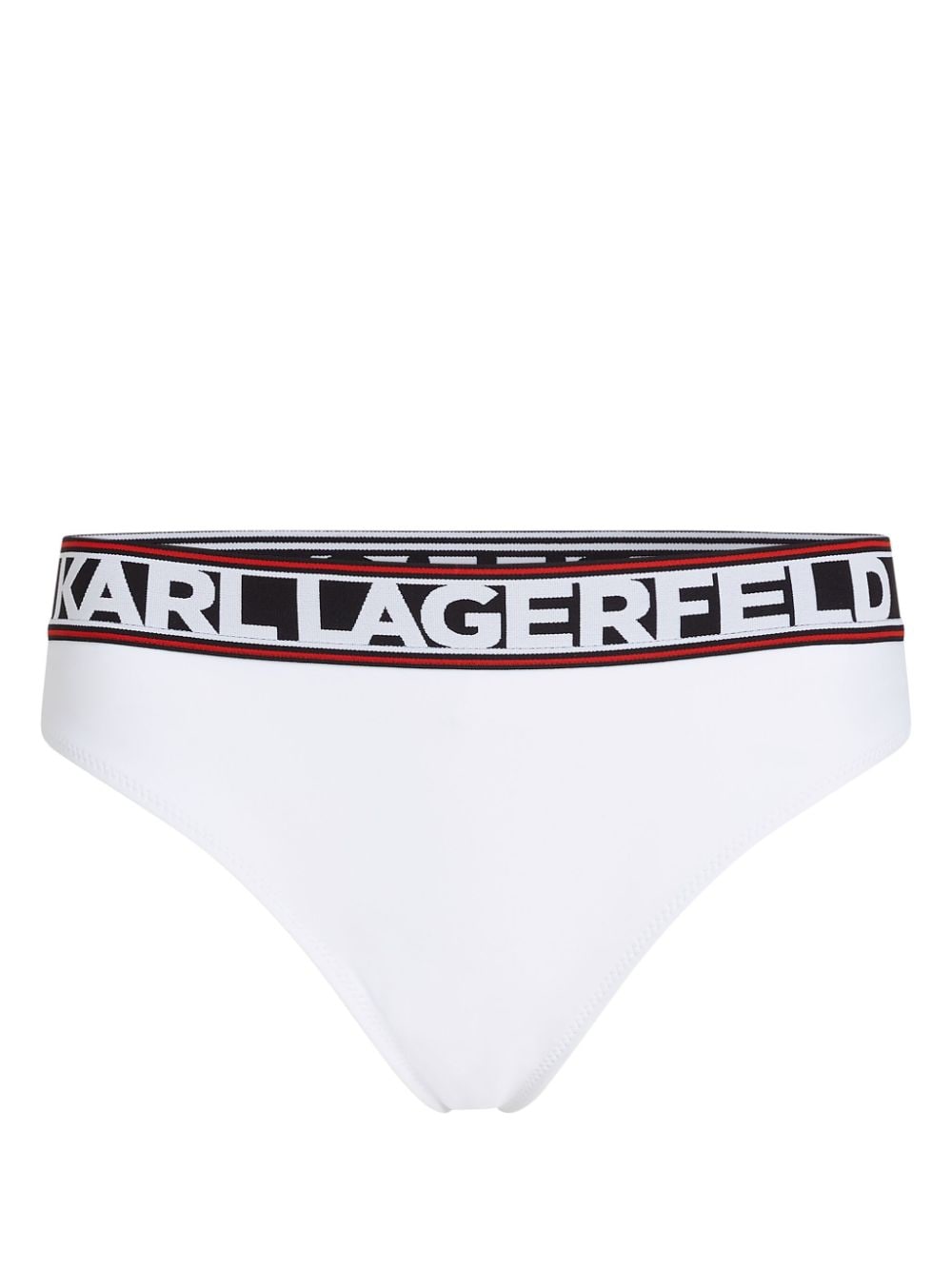 Karl Lagerfeld logo-waistband bikini bottoms - White von Karl Lagerfeld