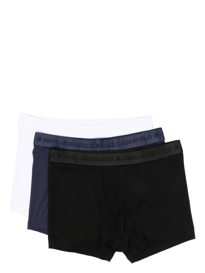 Karl Lagerfeld logo-waistband boxers (pack of 3) - Black von Karl Lagerfeld