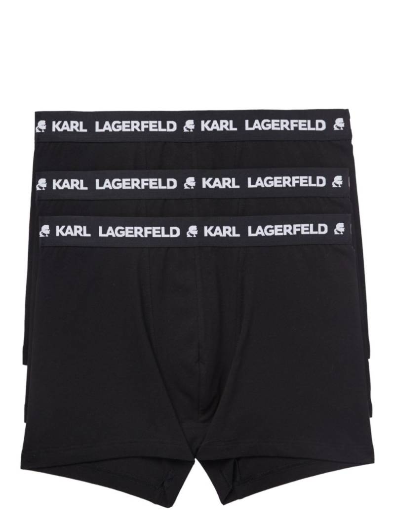 Karl Lagerfeld logo-waistband boxers (pack of three) - Black von Karl Lagerfeld