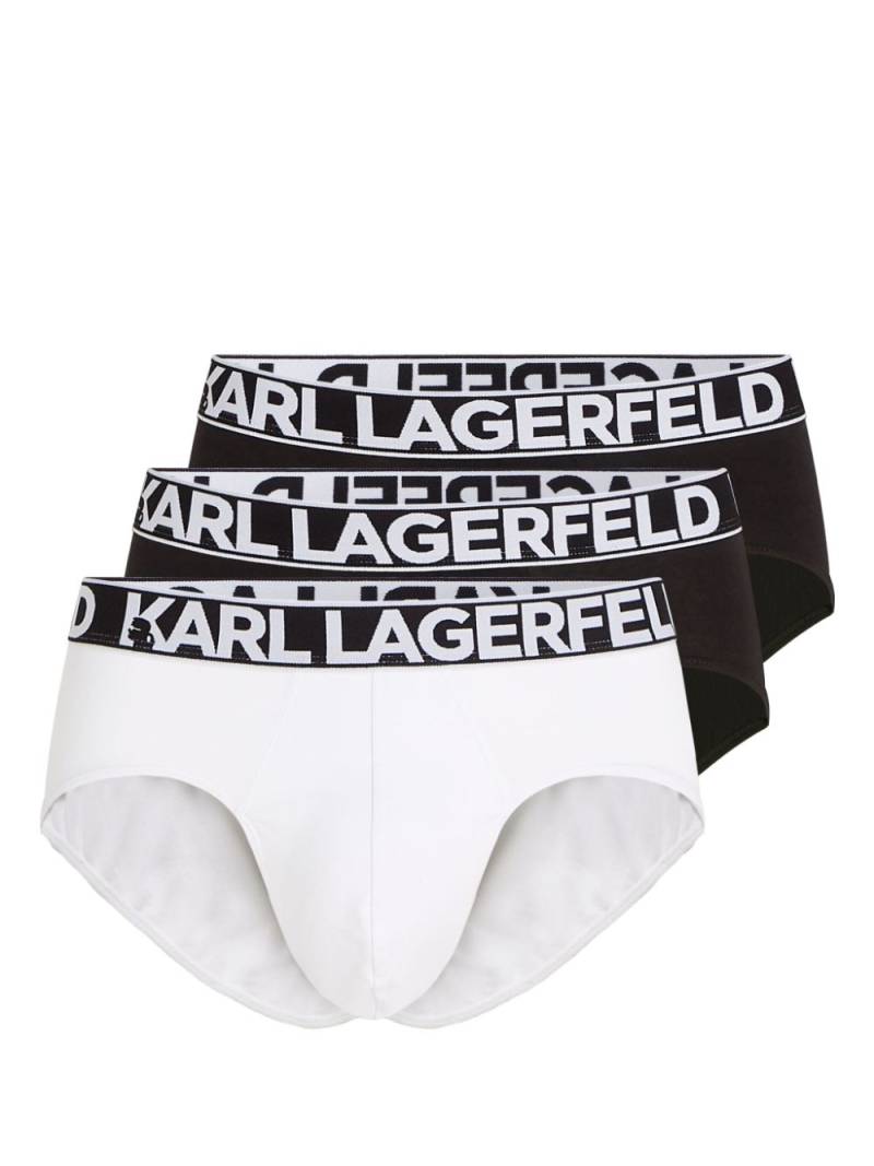 Karl Lagerfeld Bold Logo briefs (pack of three) - Black von Karl Lagerfeld