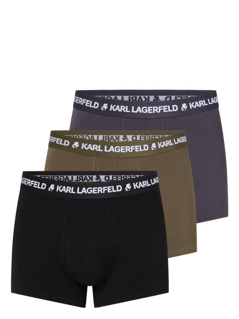 Karl Lagerfeld logo-waistband boxers (pack of three) - Black von Karl Lagerfeld