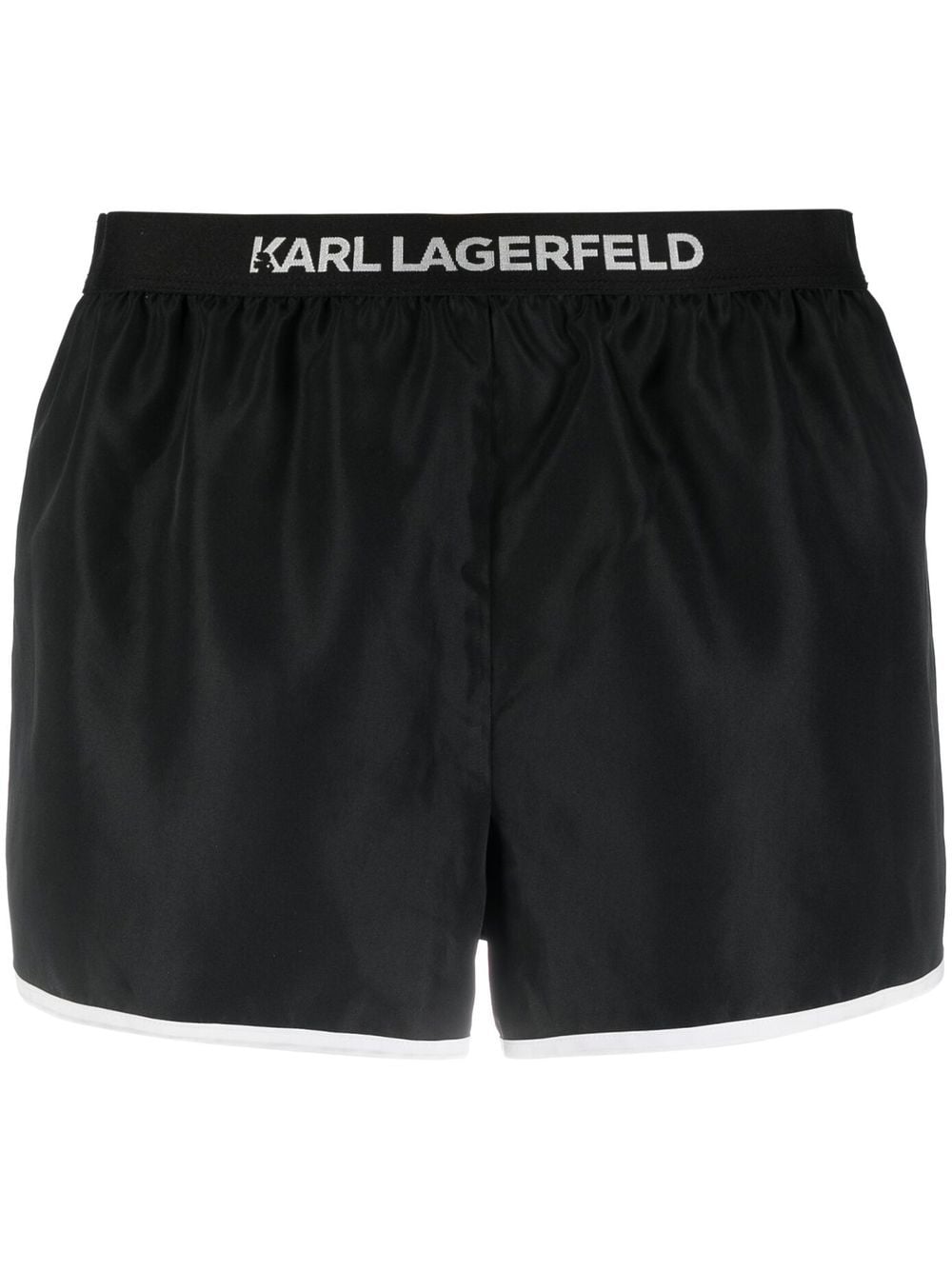 Karl Lagerfeld logo-waistband detail shorts - Black von Karl Lagerfeld