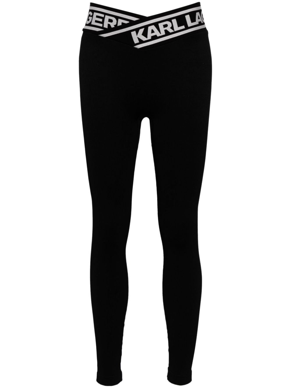 Karl Lagerfeld logo-waistband leggings - Black von Karl Lagerfeld