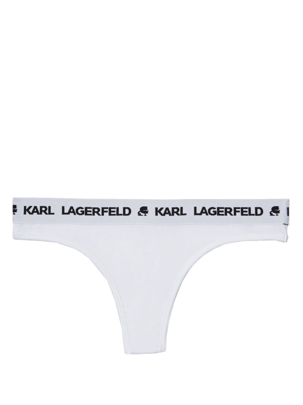 Karl Lagerfeld logo-waistband thong - White von Karl Lagerfeld