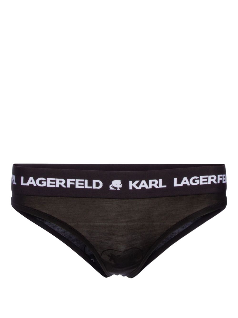 Karl Lagerfeld logo-waistband thong - Black von Karl Lagerfeld