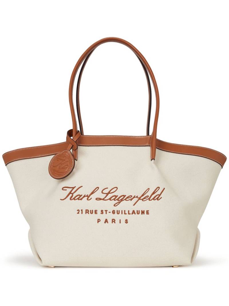 Karl Lagerfeld medium Hotel Karl canvas tote bag - Neutrals von Karl Lagerfeld