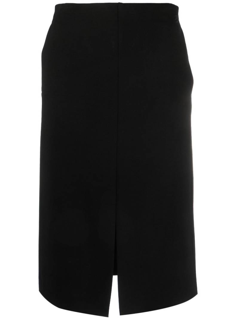 Karl Lagerfeld logo-embroidered high-waisted midi skirt - Black von Karl Lagerfeld