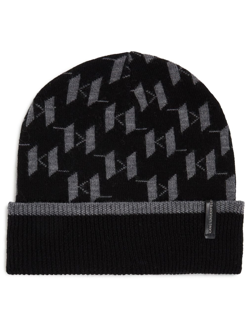 Karl Lagerfeld monogram beanie - Black von Karl Lagerfeld