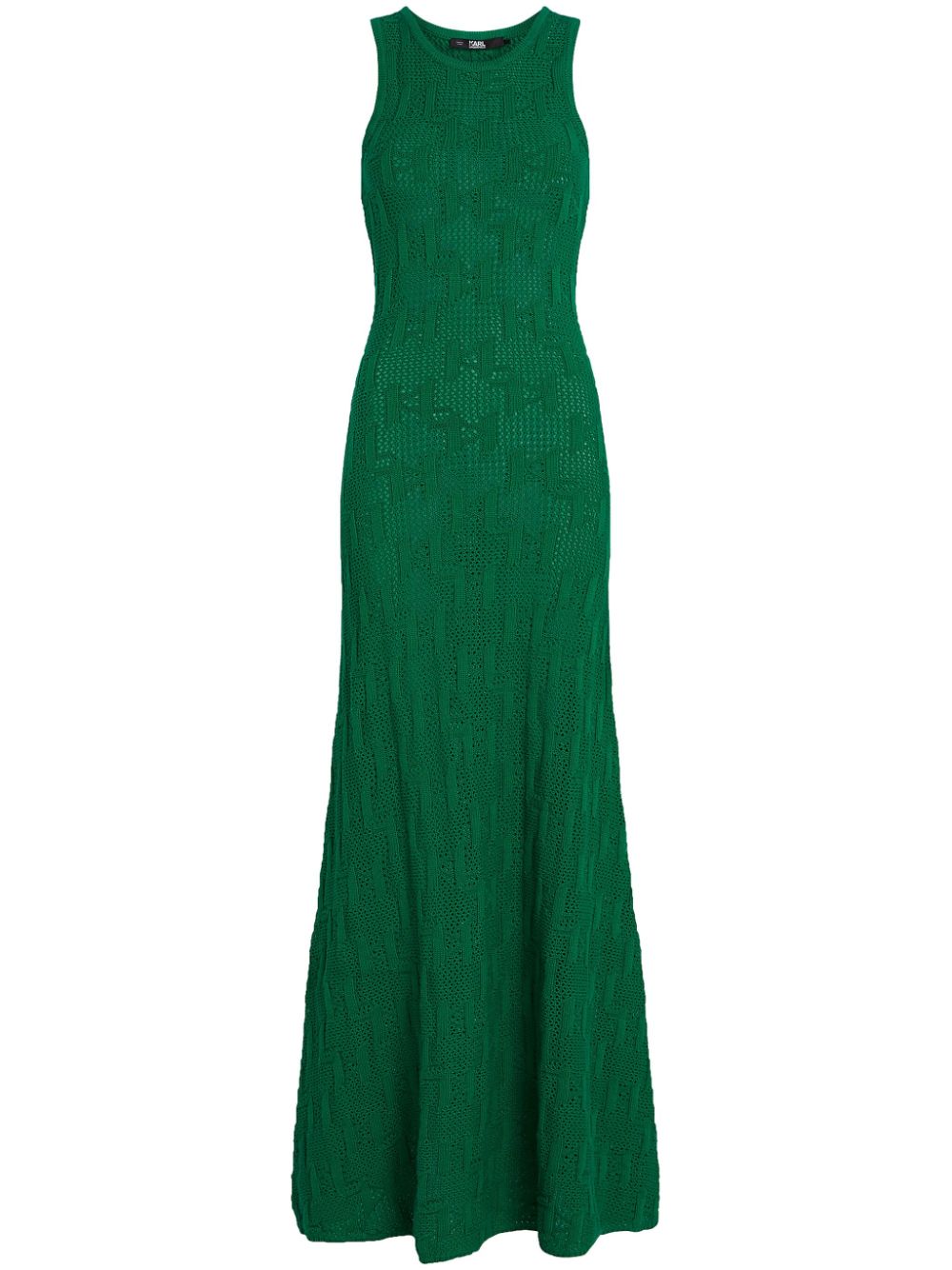 Karl Lagerfeld monogram-jacquard knitted maxi dress - Green von Karl Lagerfeld