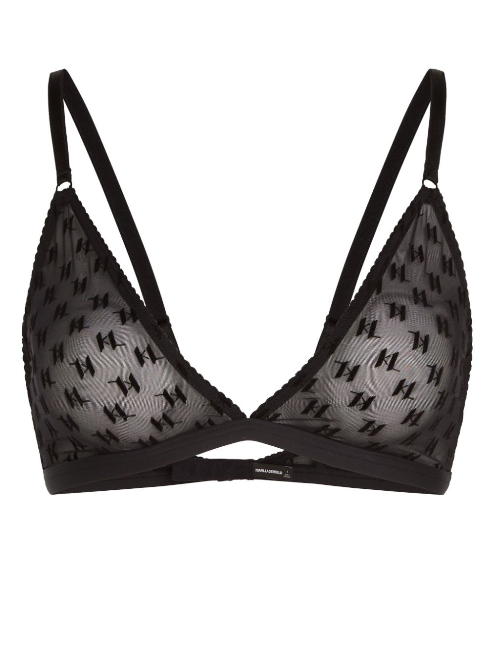 Karl Lagerfeld monogram mesh bra - Black von Karl Lagerfeld