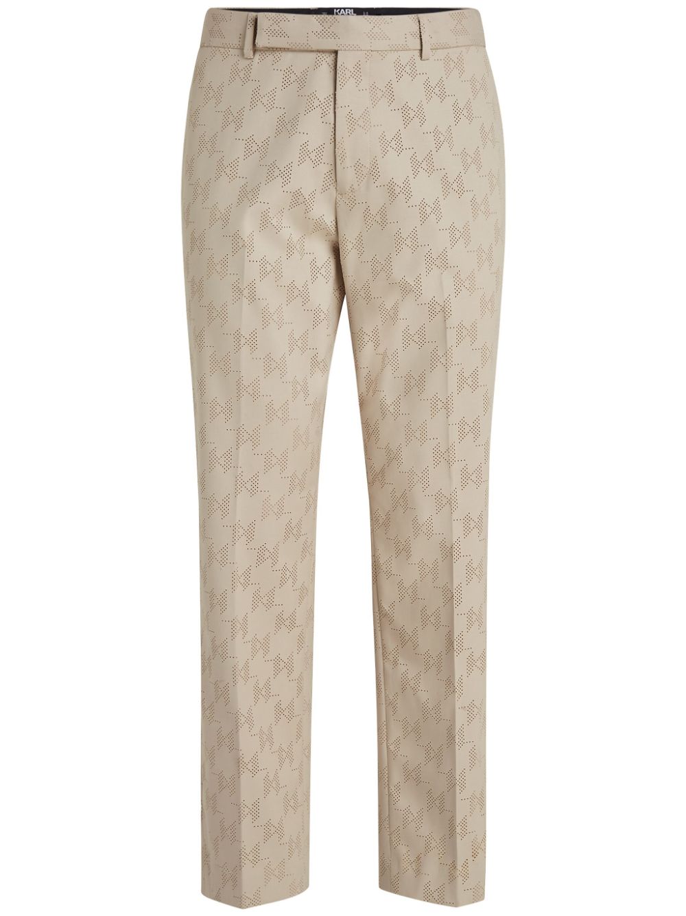 Karl Lagerfeld monogram-pattern tailored trousers - Neutrals von Karl Lagerfeld