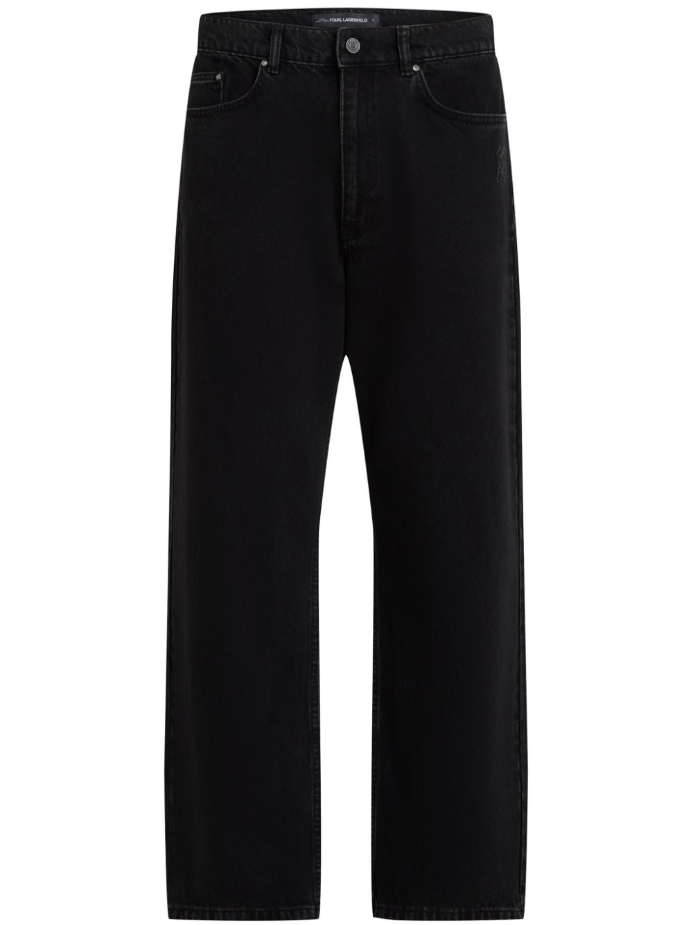 Karl Lagerfeld monogram-pattern organic cotton jeans - Black von Karl Lagerfeld