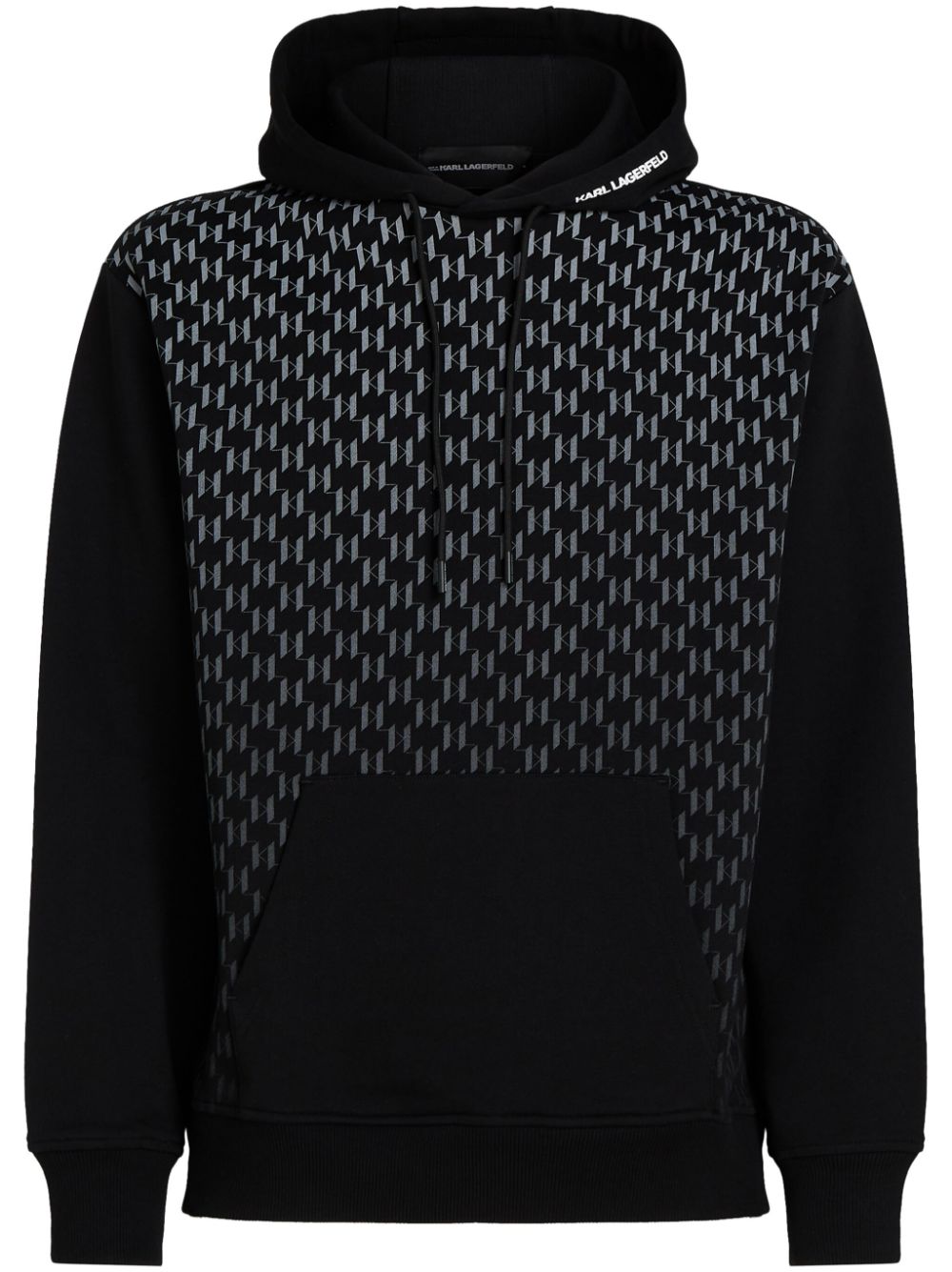 Karl Lagerfeld monogram-degrad� hoodie - Black von Karl Lagerfeld