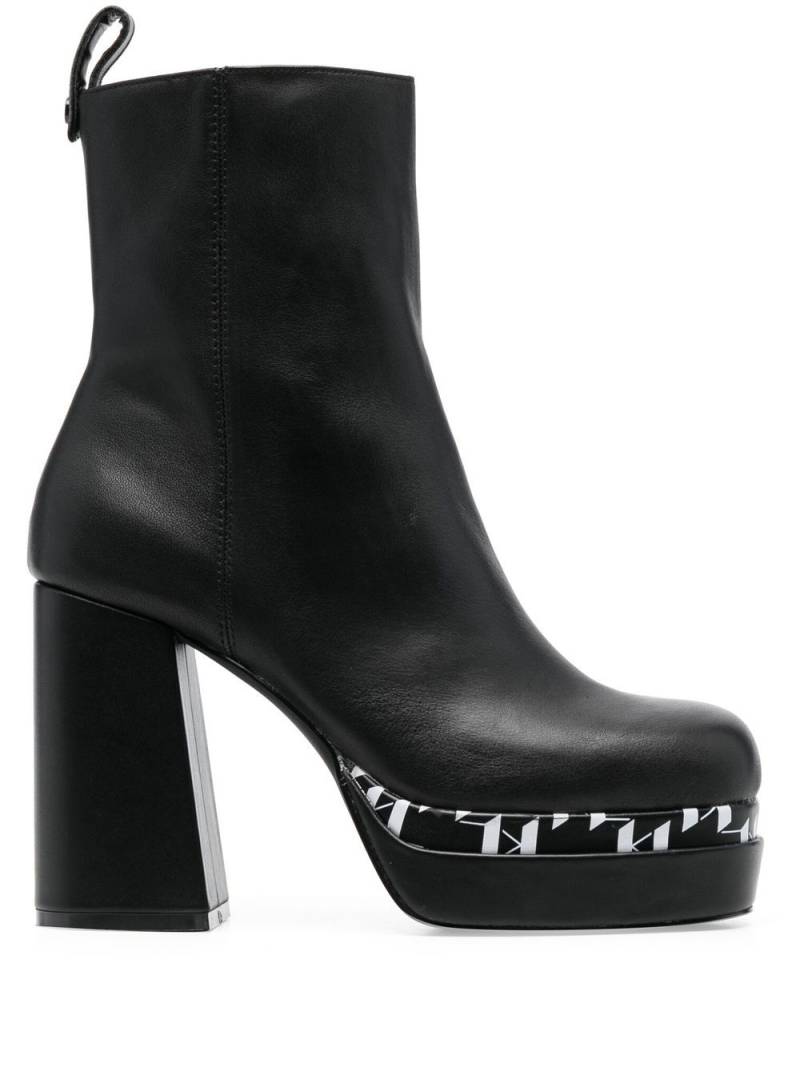 Karl Lagerfeld monogram-print platform boots - Black von Karl Lagerfeld