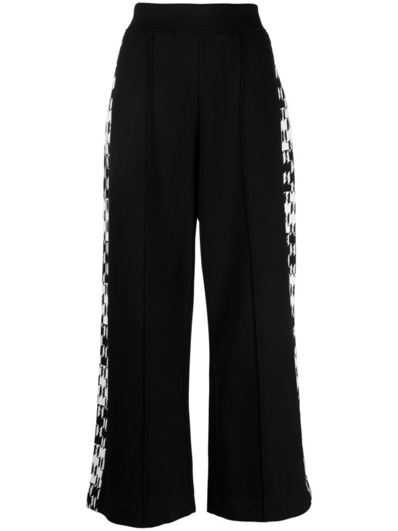 Karl Lagerfeld monogram-print side-stripe track pants - Black von Karl Lagerfeld