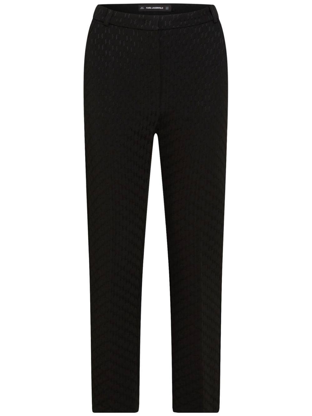 Karl Lagerfeld monogram-print tailored trousers - Black von Karl Lagerfeld