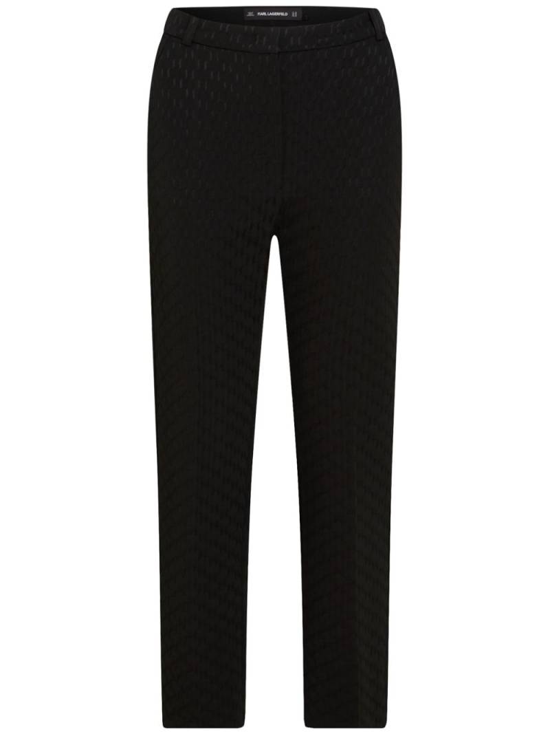 Karl Lagerfeld monogram-print tailored trousers - Black von Karl Lagerfeld