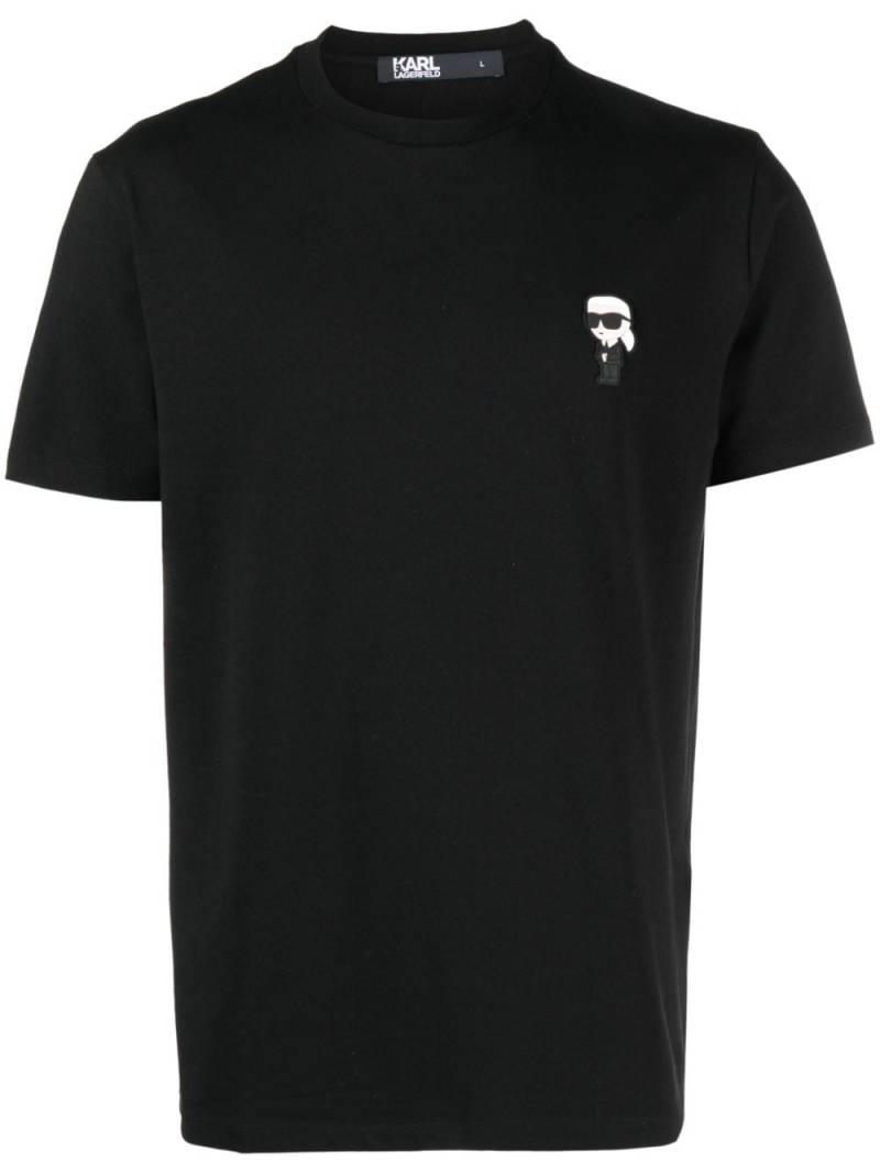 Karl Lagerfeld patch-detail cotton T-shirt - Black von Karl Lagerfeld